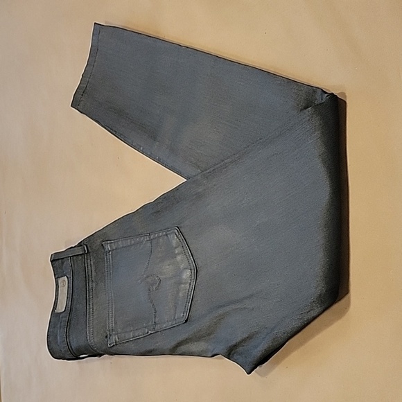 Ag Adriano Goldschmied Size 27R "The Farrah" Coated Jean in Gray, Excellent Cond - Picture 5 of 12